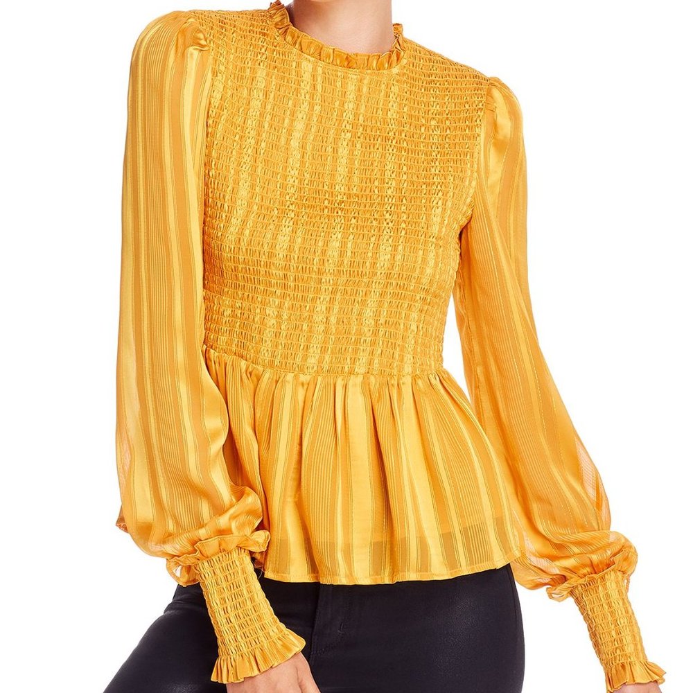 Aqua Women's Smocked Peplum Top